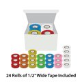 Globe Scientific Labeling Tape, 1/2" x 500" per Roll, 6 Rolls/Box, Salmon, 6PK LT-05X500S